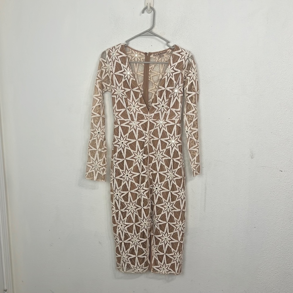 SOLD For Love & Lemons Metz Midi Dress in Latte - Picture 2 of 6
